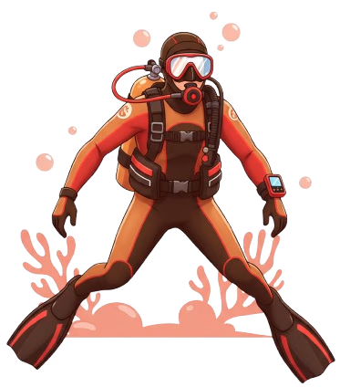 Scuba diver exploring marine life at Murudeshwar